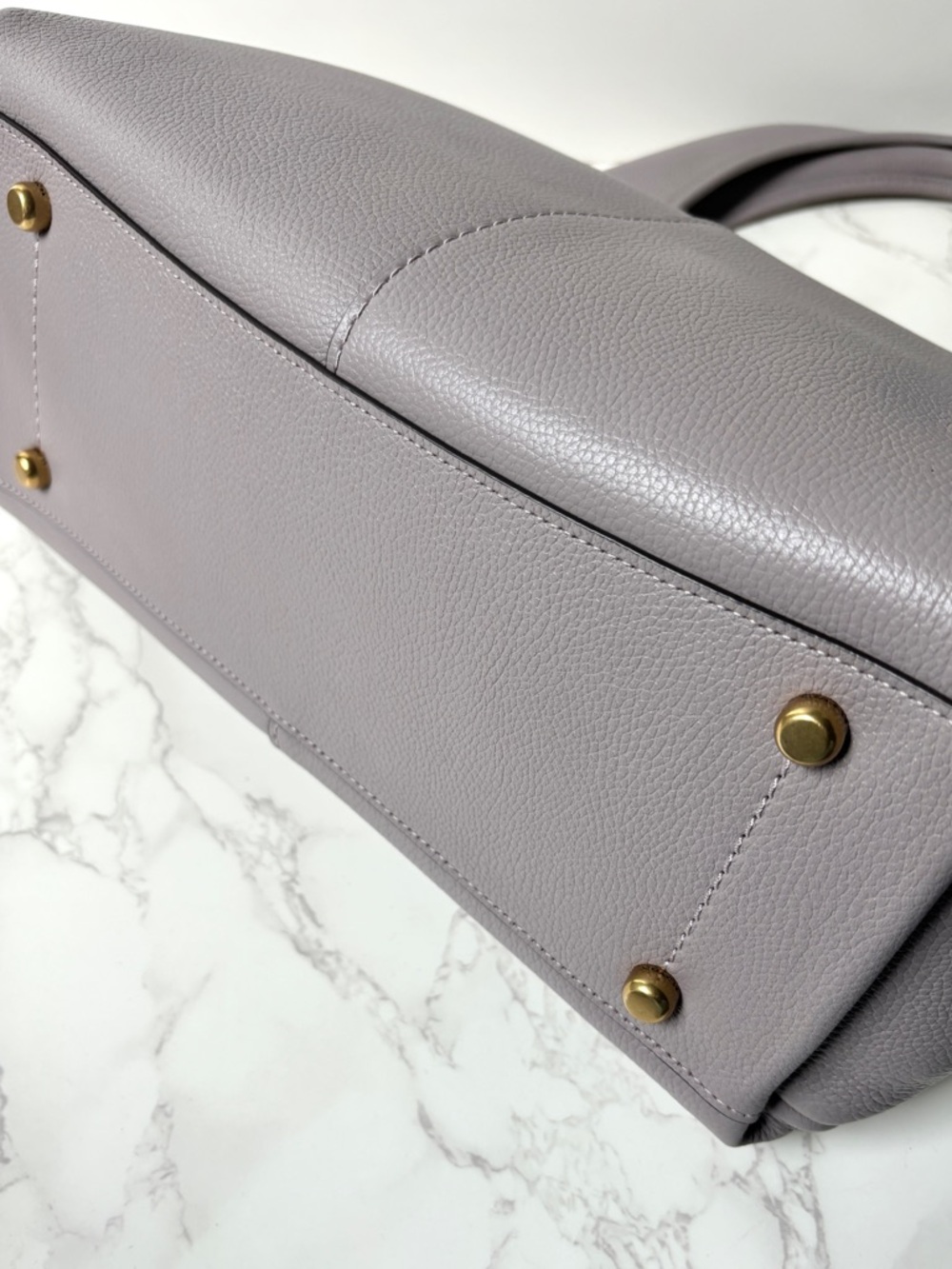 New Coach Lana Leather Shoulder Bag Ash Gray - Picture 8 of 16